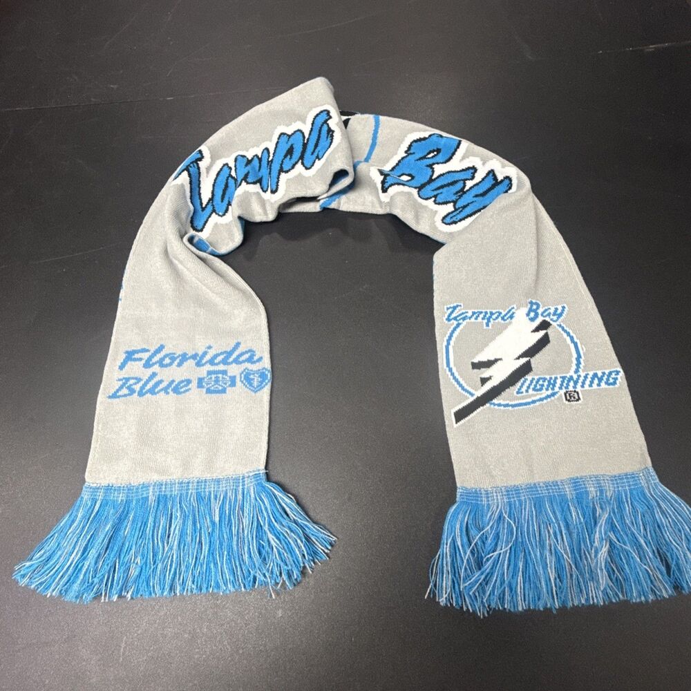 (Rare GAME Promotional) Tampa Bay Lightning Gray Big Logo 62 x 7 Inch Scarf